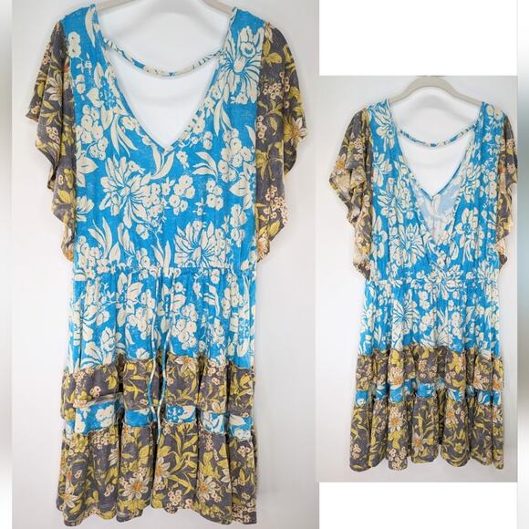 Anthropologie Daily Practice Summer Bright Tiered Dress Small - Picture 2 of 7